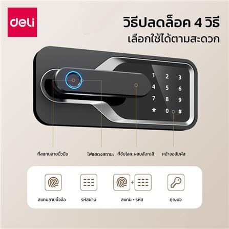ตู้นิรภัย FINGERPRINT DELI AE132-WH-01 สีขาว_3