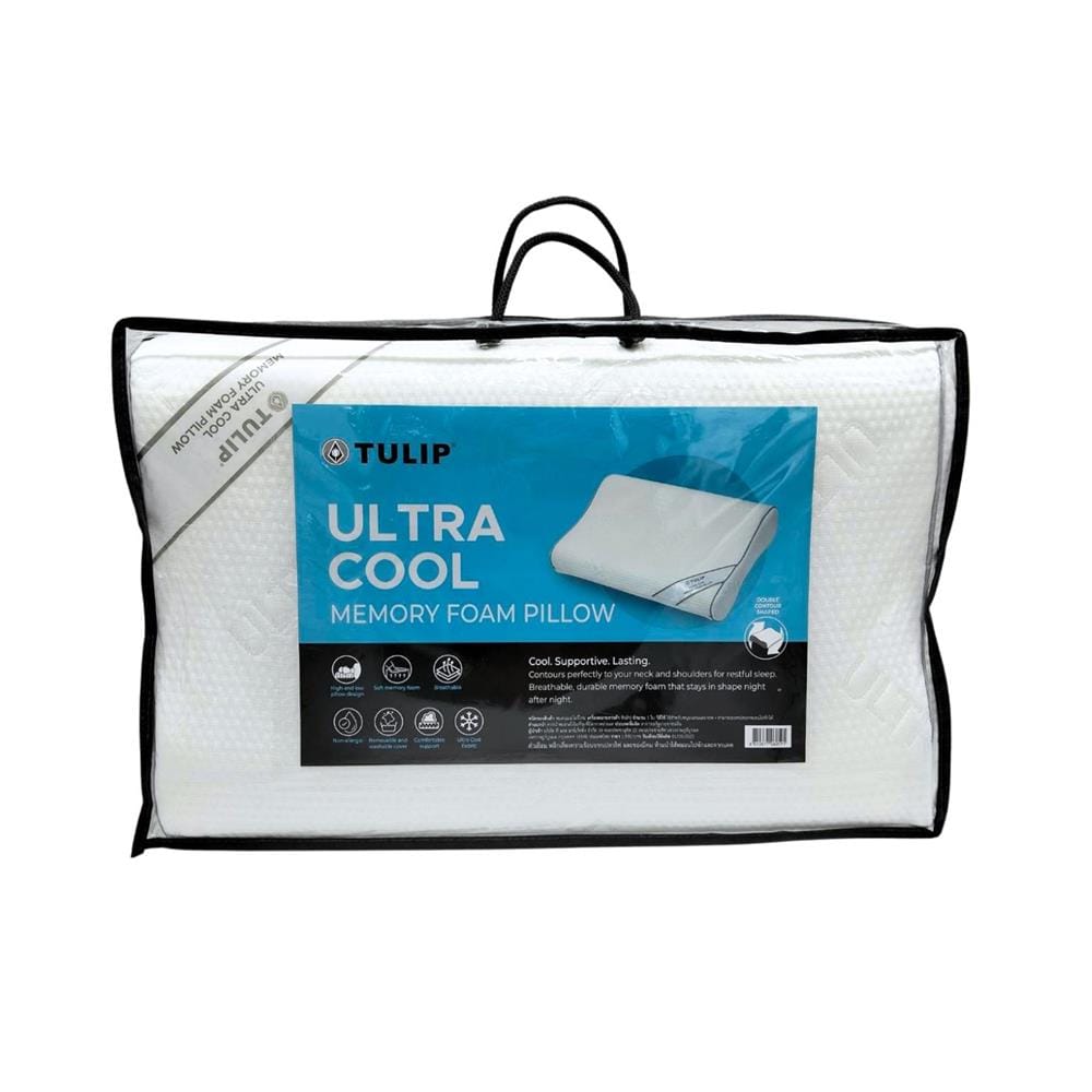 หมอนสุขภาพ เมมโมรี่โฟม TULIP ULTRA COOL MEMORY 06059 60x40x11 ซม. สีขาว