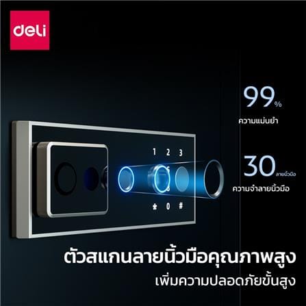 ตู้นิรภัย FINGERPRINT DELI AE800-WH-01 สีขาว_4
