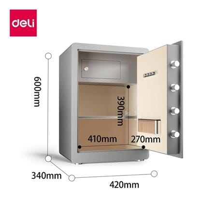 ตู้นิรภัย FINGERPRINT DELI AE102-GR-01 สีเทา_6