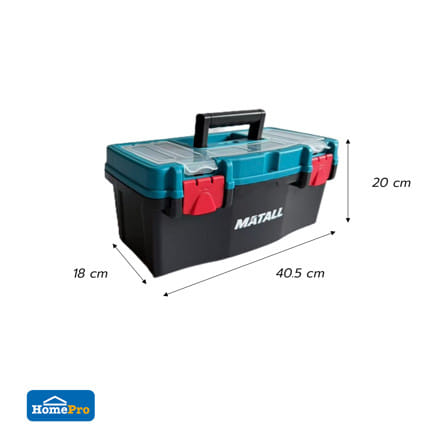 กล่องเครื่องมือพลาสติก MATALL HL3078-G 16 นิ้ว สีดำ/ฟ้า_5