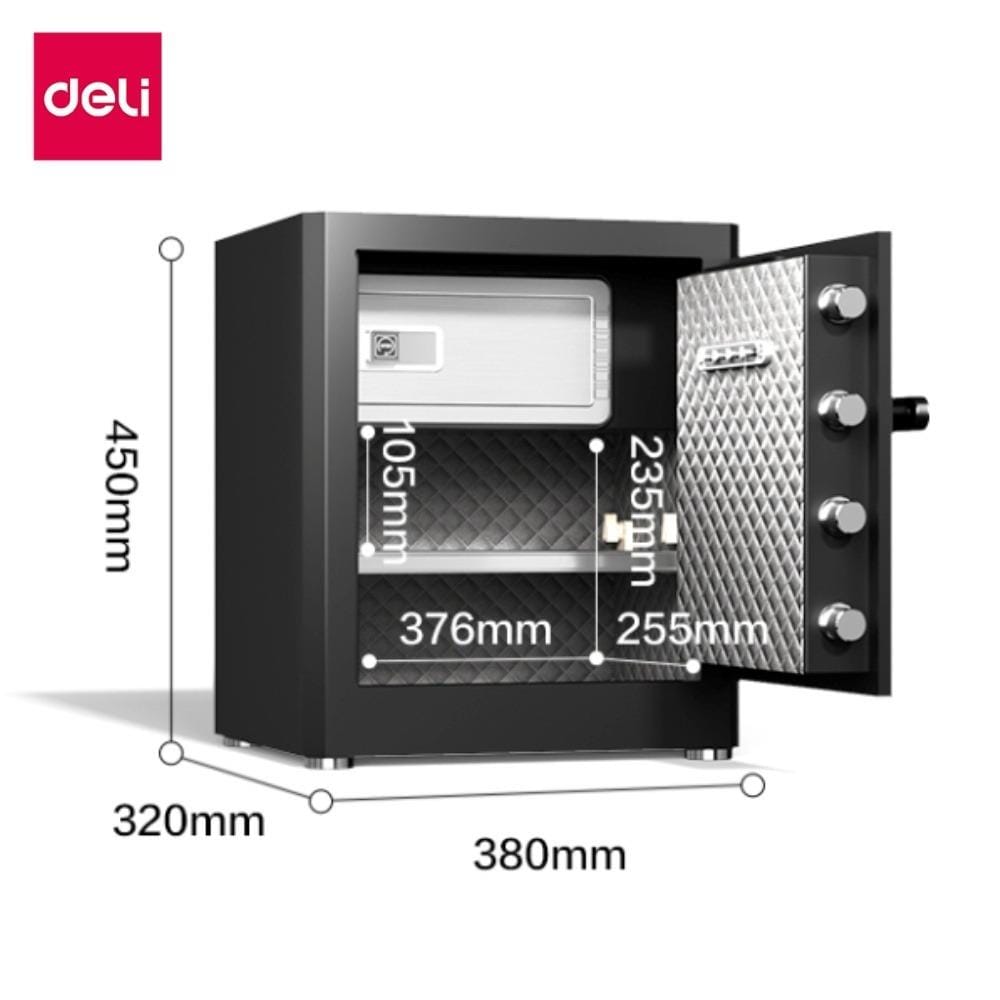 ตู้นิรภัย FINGERPRINT DELI AE130-BK-01 สีดำ