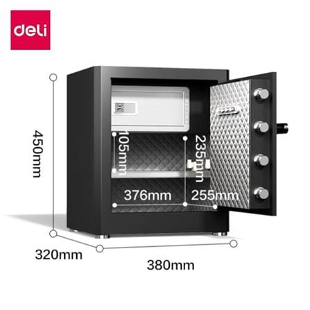 ตู้นิรภัย FINGERPRINT DELI AE130-BK-01 สีดำ_6