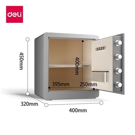 ตู้นิรภัย FINGERPRINT DELI AE101-GR-01 สีเทา_6