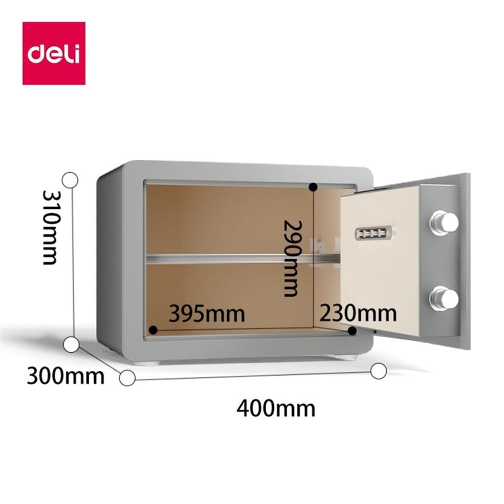 ตู้นิรภัย FINGERPRINT DELI AE100-GR-01 สีเทา