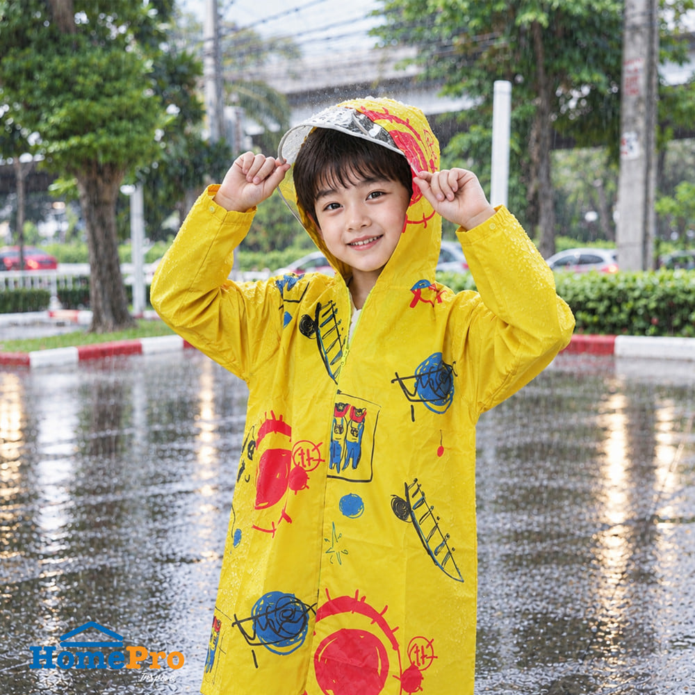 เสื้อกันฝนเด็ก HOMEPRO ไซซ์ L สีเหลือง