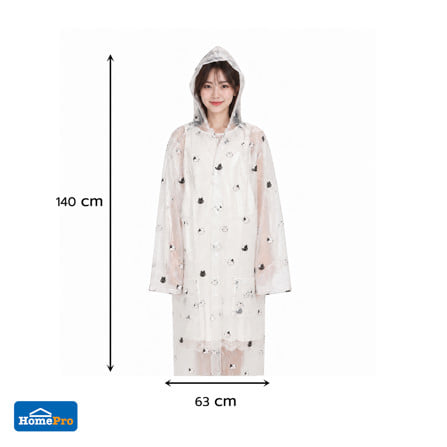 เสื้อกันฝนผู้ใหญ่ HOMEPRO ไซซ์ XL สีขาว_8