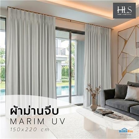 ผ้าม่านจีบ HOME LIVING STYLE MARIM UV 150x220 ซม. สีเทา_3