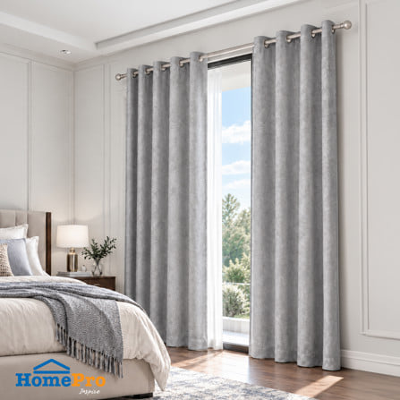 ผ้าม่าน EYELET HOME LIVING STYLE LENA UV 140x220 ซม. สีเทา_4