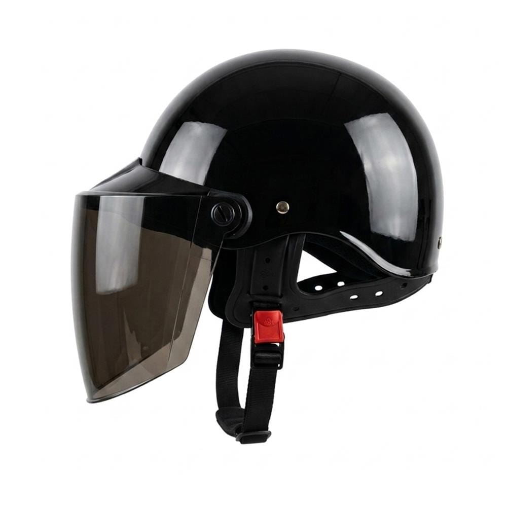 หมวกกันน็อกมอเตอร์ไซค์ครึ่งใบ T-REX สีดำ