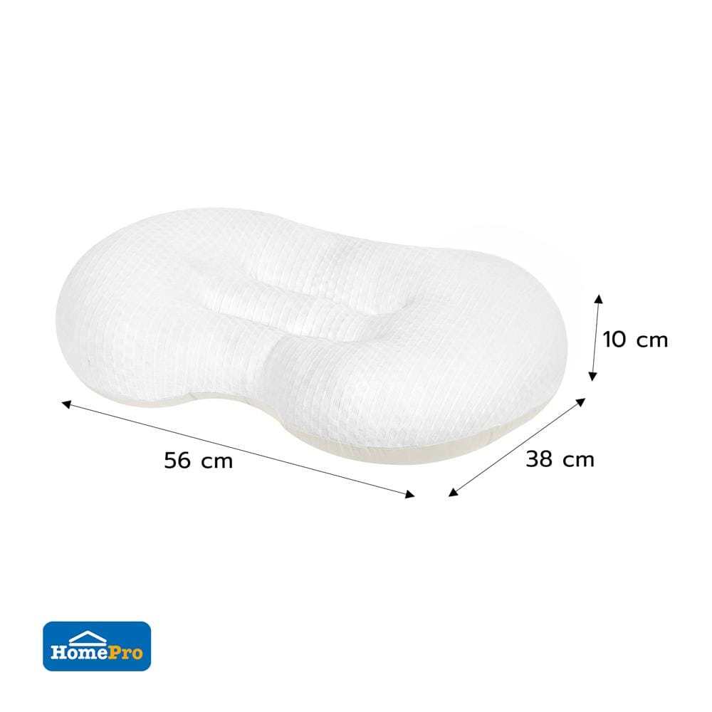 หมอนสุขภาพ ใยสังเคราะห์ HOME LIVING STYLE COOLING PEANUT 15x22 นิ้ว WHITE/CREAM