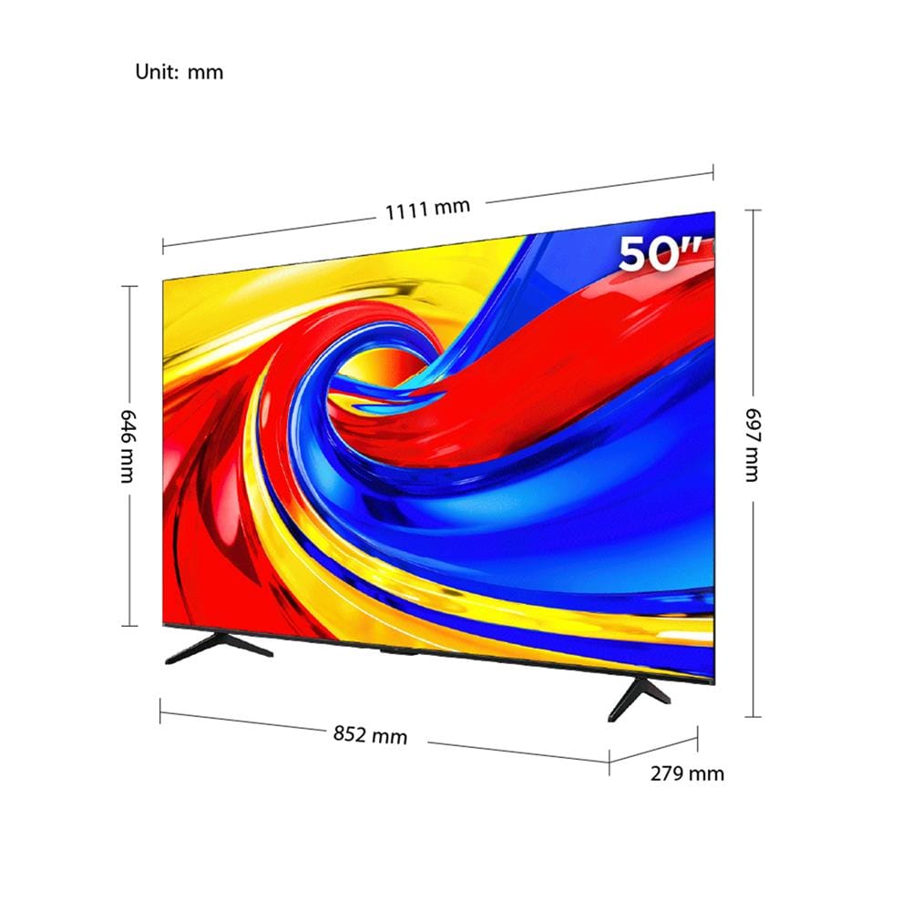 ทีวีคิวแอลอีดี 50 นิ้ว TCL (4K, QLED, GOOGLE TV) 50P7L