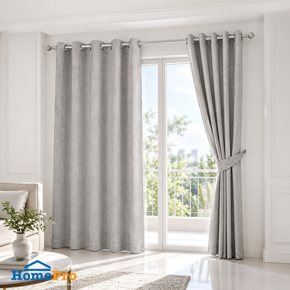 ผ้าม่าน EYELET HOME LIVING STYLE ANNA UV 140x220 ซม. สีเทา