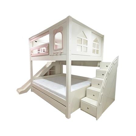 เตียง 2 ชั้น 4 ฟุต DREAM CAR KID PINKY CLOUD SLIDER สีชมพู_2