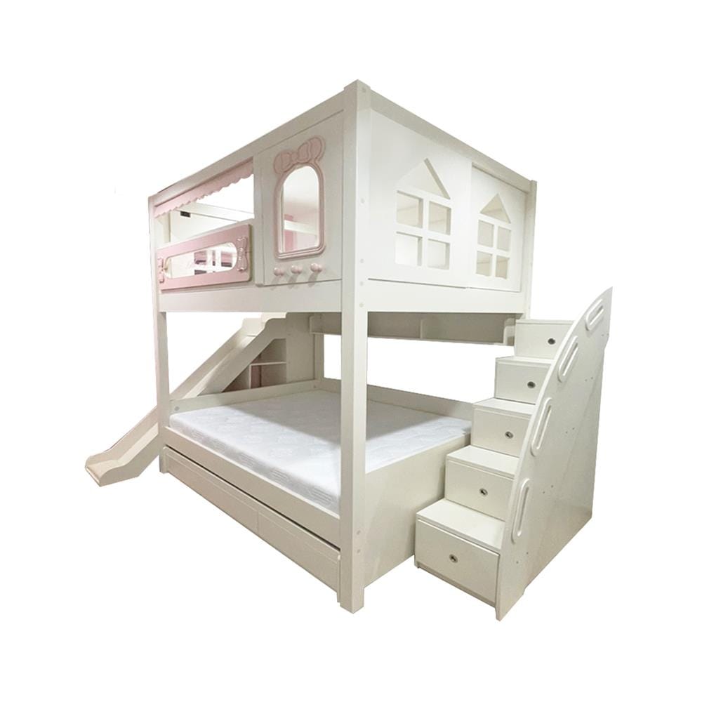 เตียง 2 ชั้น 5 ฟุต DREAM CAR KID SLIDER PINKY CLOUD สีชมพู
