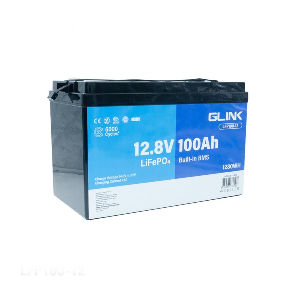 แบตเตอรี่แห้ง GLINK 12.8V PO4 LFP100-12