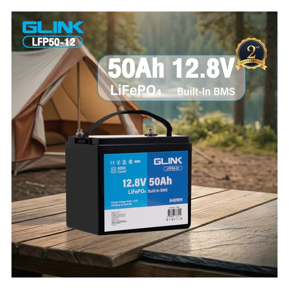 แบตเตอรี่แห้ง GLINK 12.8V 50AH LFP50-12
