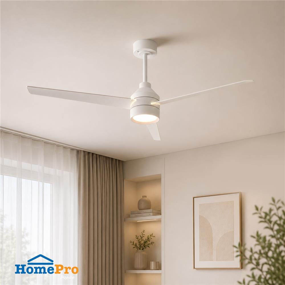 พัดลมโคมไฟ LED CARINI NEW BRISA 30 วัตต์ DAYLIGHT/COOL WHITE/WARM WHITE 54 นิ้ว สีขาว