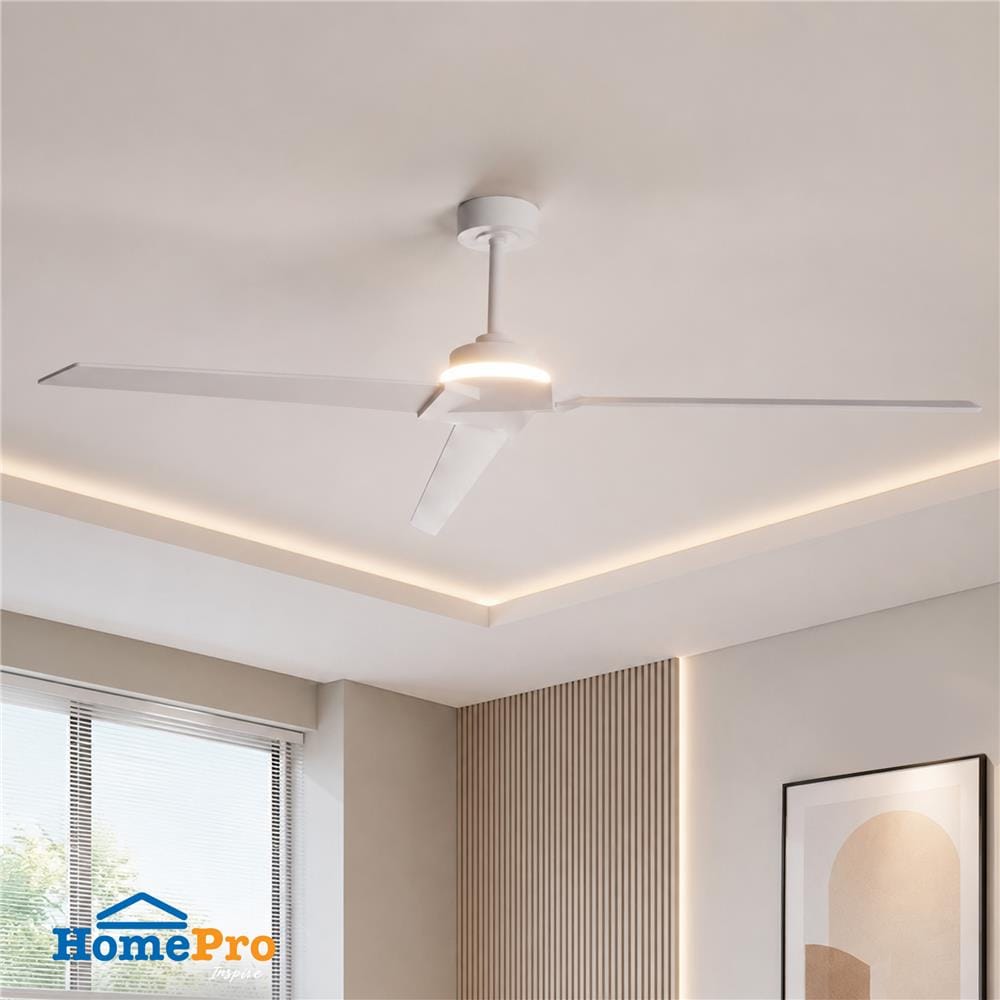 พัดลมโคมไฟ LED CARINI BRISA MINI 20 วัตต์ DAYLIGHT/COOL WHITE/WARM WHITE 60 นิ้ว สีขาว