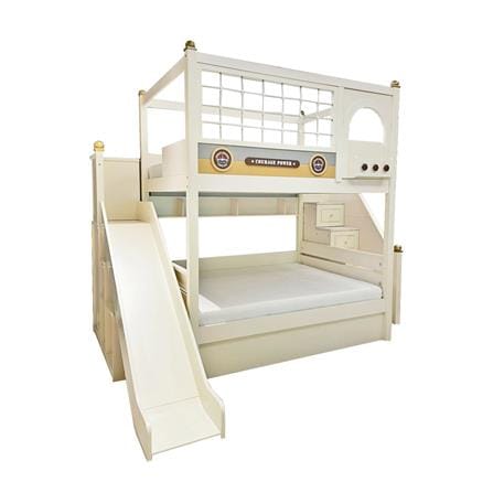 เตียง 2 ชั้น 4 ฟุต DREAM CAR KID LITTLE HAVEN SLIDER สีครีม_2