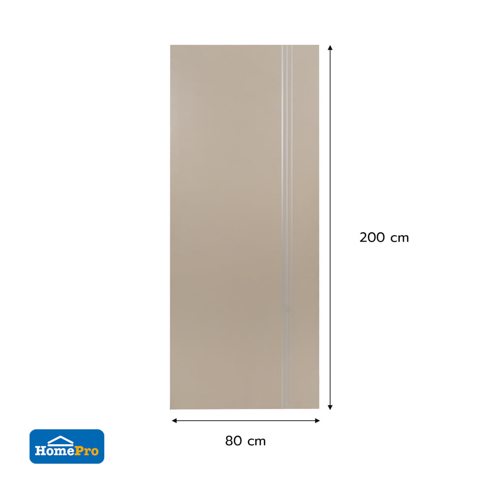 ประตูภายในเมลามีน ไม่เจาะลูกบิด AZLE ร่องอะลูมิเนียม MD269 80x200 ซม. สี PEANUT
