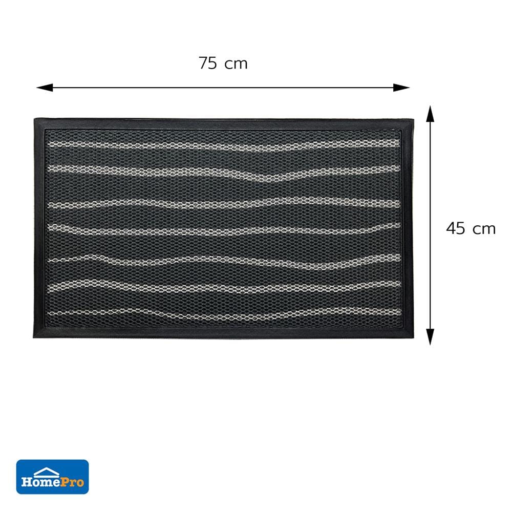พรมเช็ดเท้าดักฝุ่น HOME LIVING STYLE LINER 45x75 ซม. สีดำ
