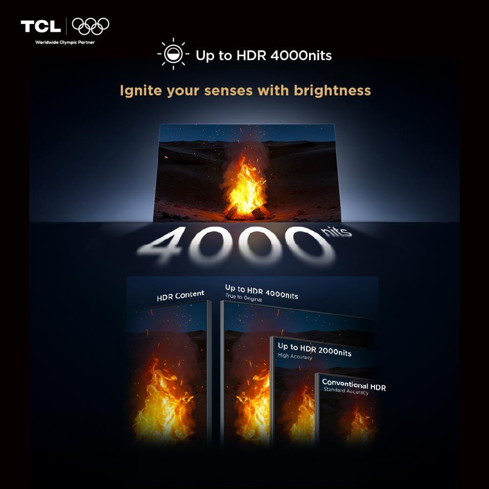 ทีวีอาร์จีบี มินิแอลอีดี 85 นิ้ว TCL (4K, MINI LED, GOOGLE TV) 85RM9L