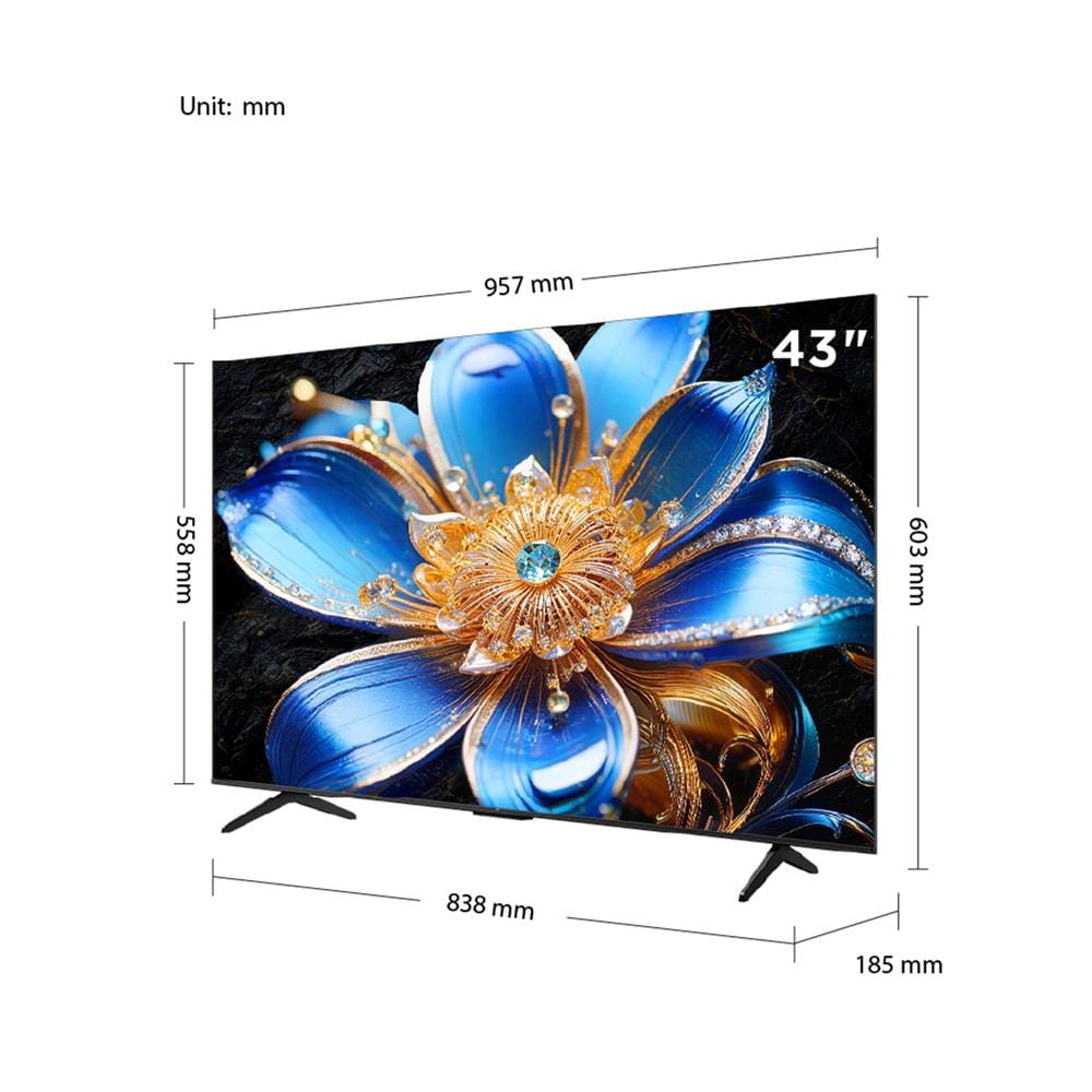 ทีวีคิวแอลอีดี 43 นิ้ว TCL (4K, QLED, GOOGLE TV) 43T6D