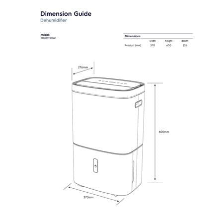 เครื่องลดความชื้น 42 ตร.ม. ELECTROLUX EDH10TRBW1 สีขาว (4.8 ลิตร)_9