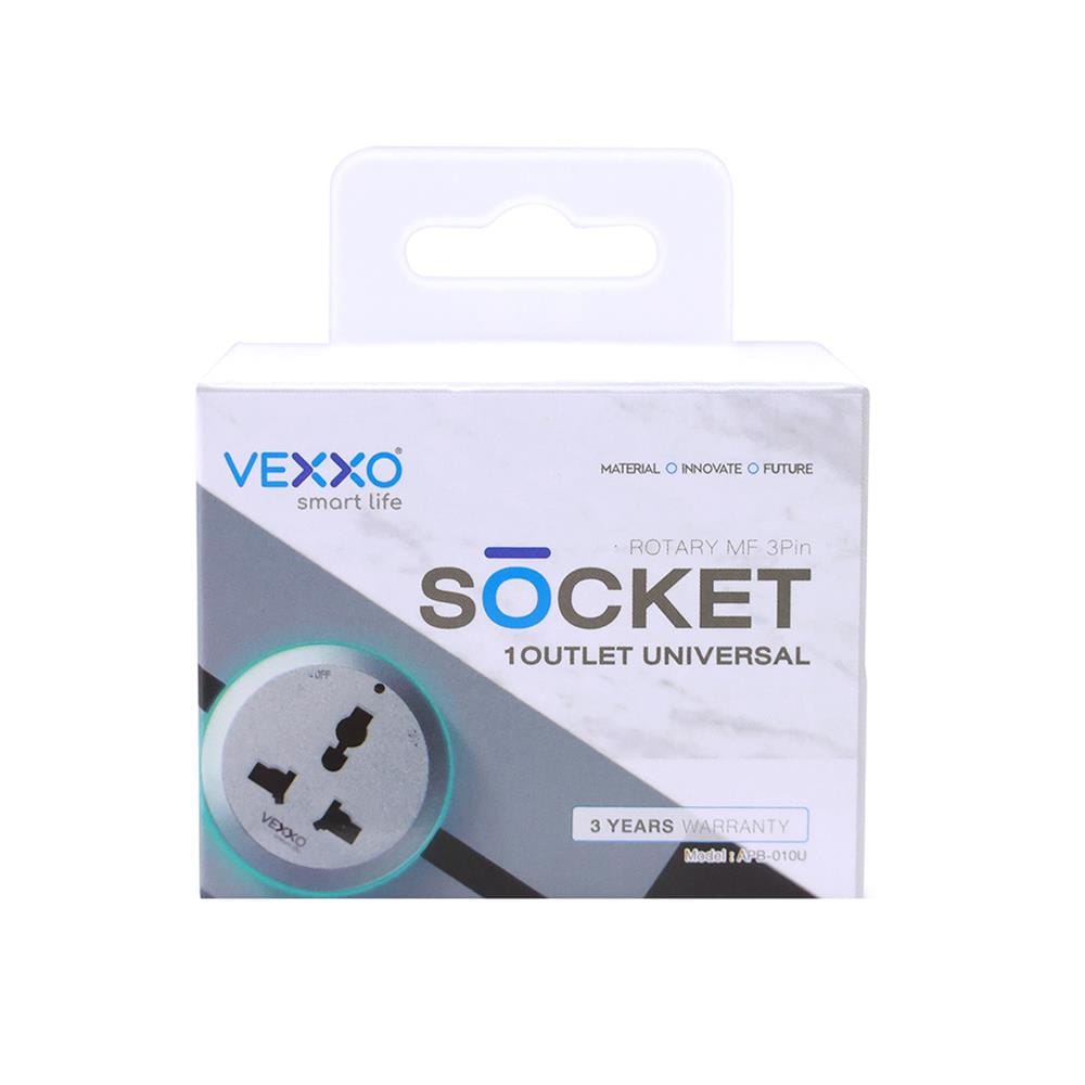 เต้ารับไร้สาย 3 ตา VEXXO F5ADP-VEX2-010U สีเทา