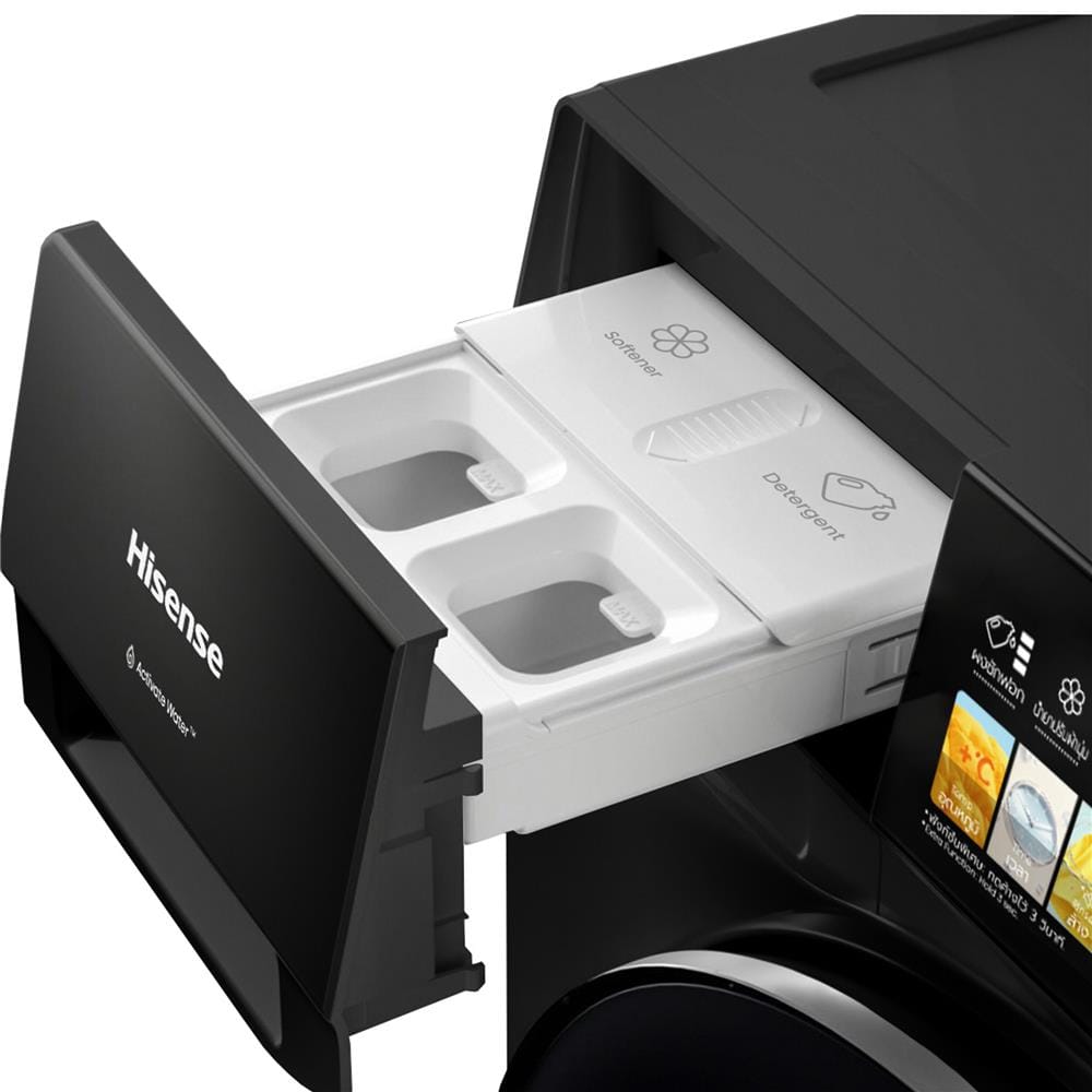 เครื่องซักอบผ้าฝาหน้า HISENSE WD120M5 12/8 กก. 1400 RPM อินเวอร์เตอร์ สีดำ