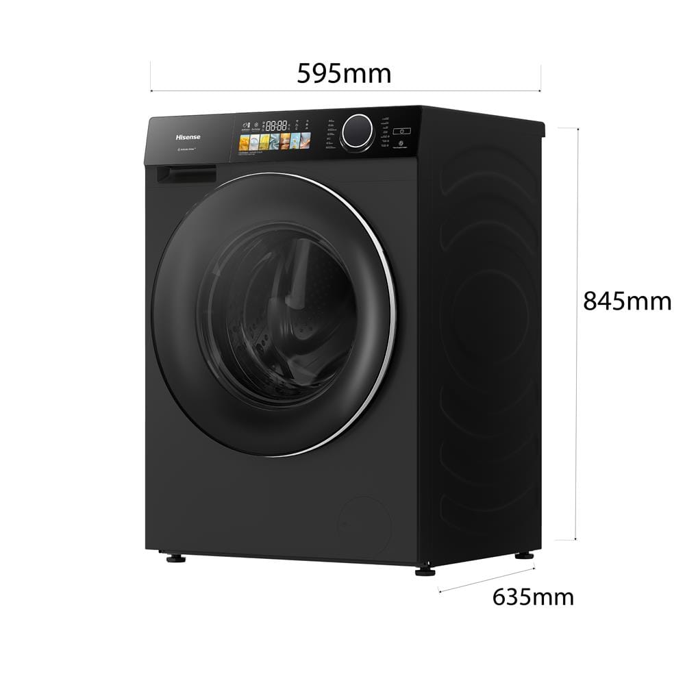 เครื่องซักอบผ้าฝาหน้า HISENSE WD120M5 12/8 กก. 1400 RPM อินเวอร์เตอร์ สีดำ