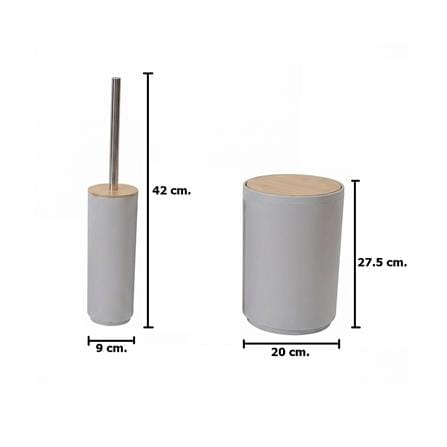 ชุดอุปกรณ์ห้องน้ำพร้อมถังขยะ 6 ชิ้น HOMEPRO BASE BAMBOO สีเบจ_3
