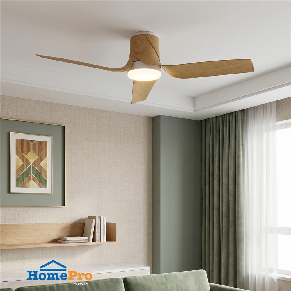 พัดลมโคมไฟ LED CARINI USHUAIA 52 นิ้ว 30 วัตต์ DAYLIGHT/COOL WHITE/WARM WHITE สีขาว/ลายไม้