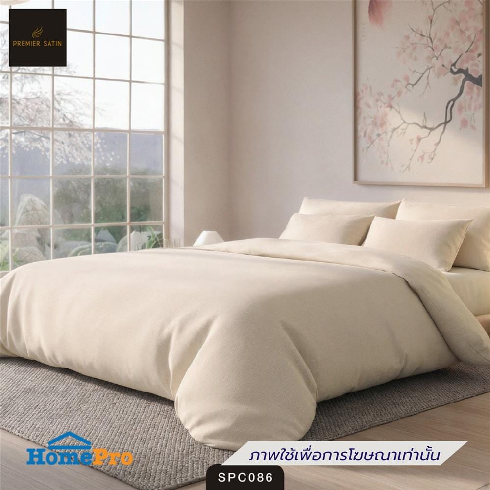 ชุดผ้าปูที่นอน 5 ฟุต (ชุด 3 ชิ้น) PREMIER SATIN ROYAL TOUCH SOLID SPC086