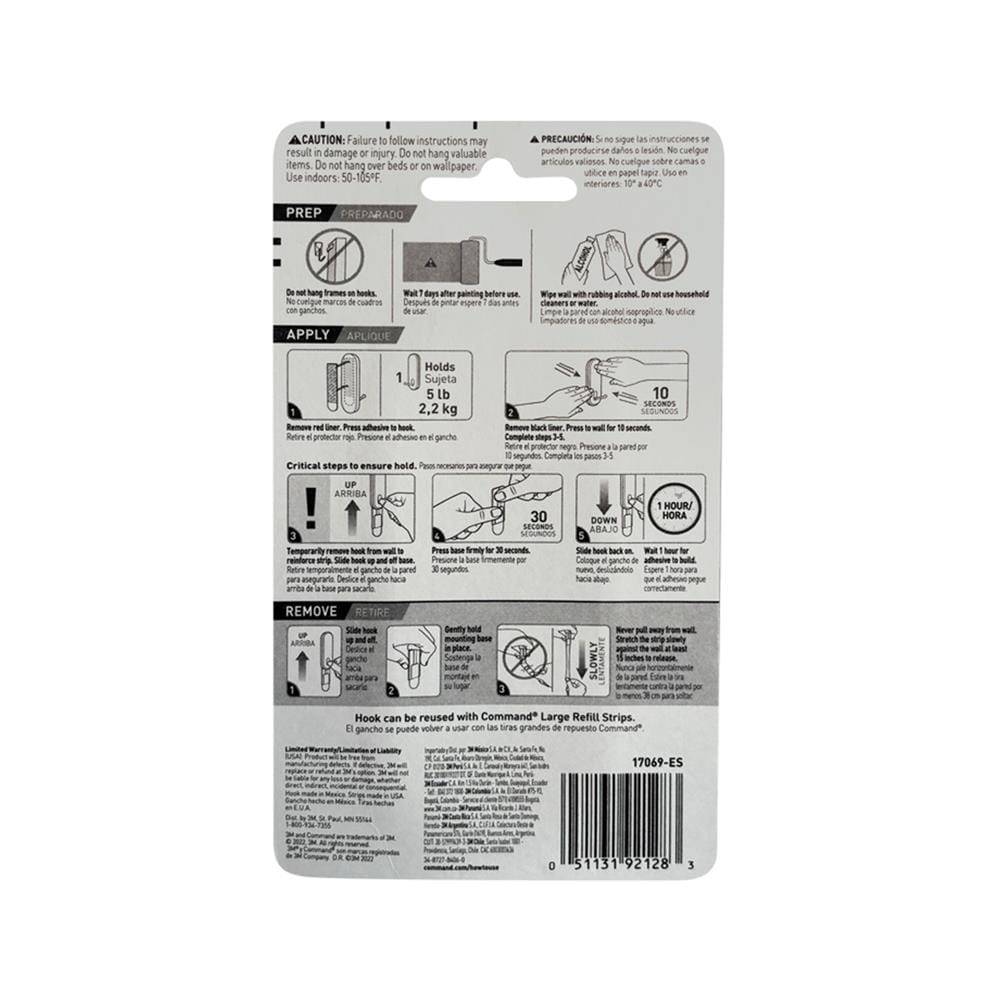 ขอแขวนเทปกาว 3M COMMAND 17069ES SIZE L (แพ็ก 1 ชิ้น)