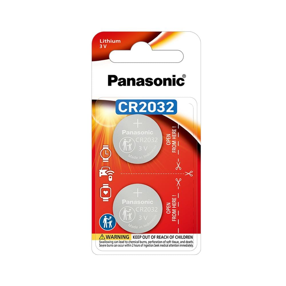 ถ่านกระดุม PANASONIC CR-2032PT/2B (แพ็ก 2 ก้อน)