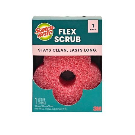 ฟองน้ำรูปดอกไม้ SCOTCH-BRITE FLEX SCRUB สีชมพู (1 ชิ้น)_3
