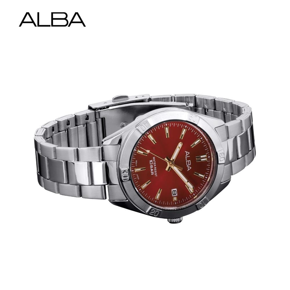 นาฬิกาข้อมือผู้หญิง ALBA รุ่น BOYISH AG8M95X ขนาด 35.5 มม. สีแดง
