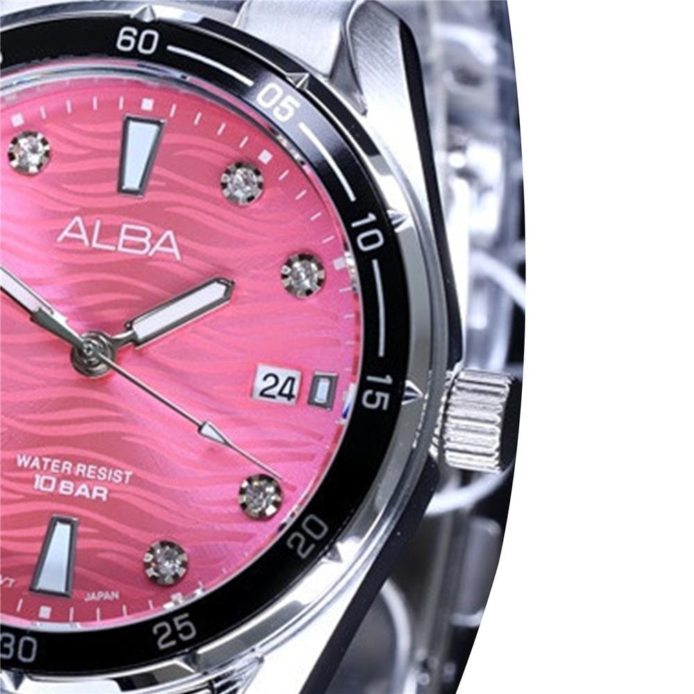นาฬิกาข้อมือผู้หญิง ALBA รุ่น AG8P07X ขนาด 36 มม. สีชมพู