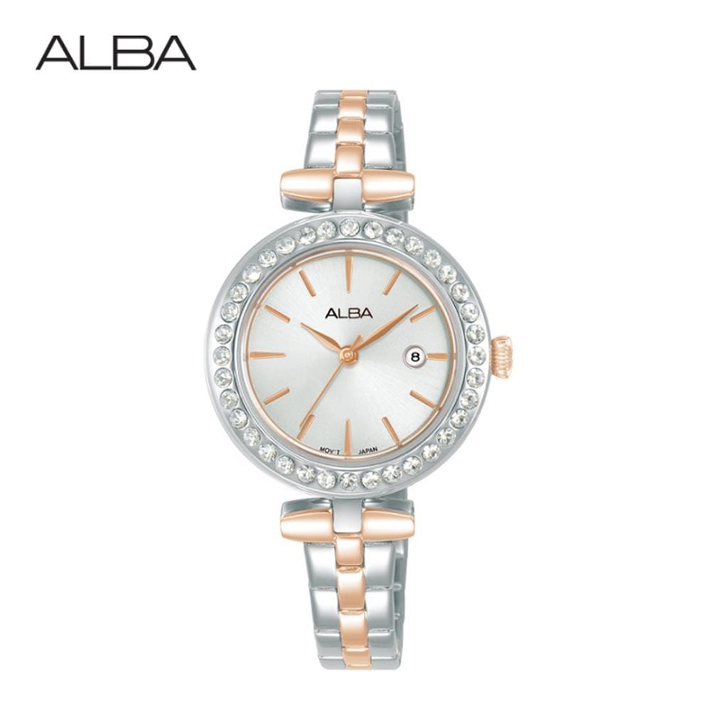 นาฬิกาข้อมือผู้หญิง ALBA รุ่น IKEBANA AH7DR3X ขนาด 30 มม. สีเงิน
