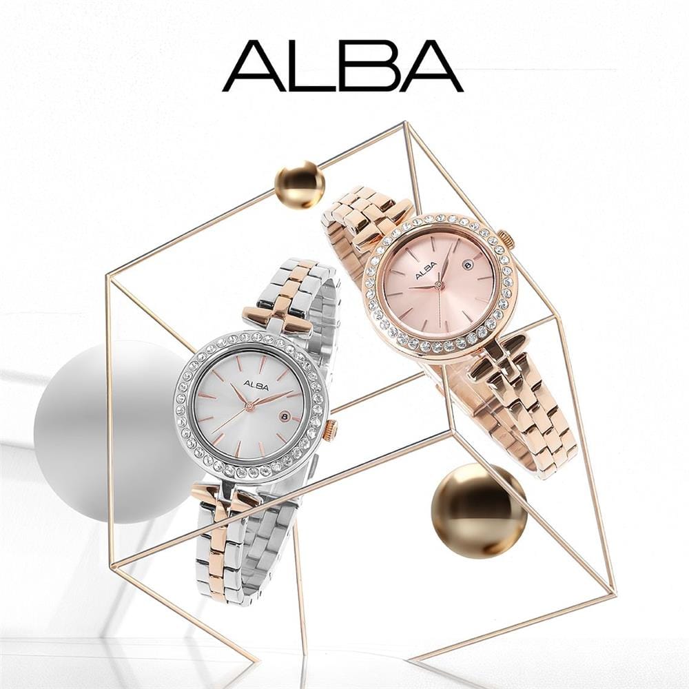 นาฬิกาข้อมือผู้หญิง ALBA รุ่น IKEBANA AH7DR3X ขนาด 30 มม. สีเงิน