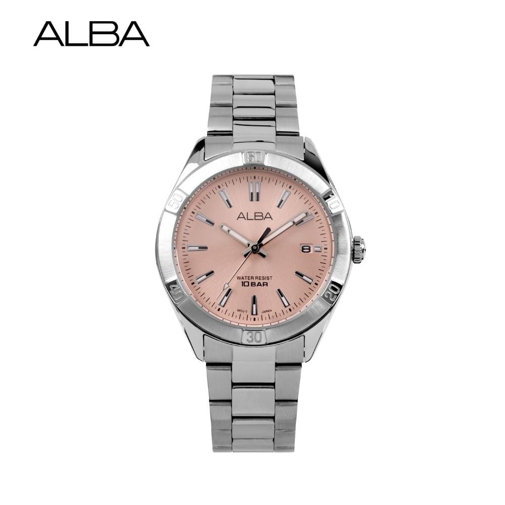 นาฬิกาข้อมือผู้หญิง ALBA รุ่น BOYISH AG8M97X ขนาด 35.5 มม. สีชมพูอ่อน