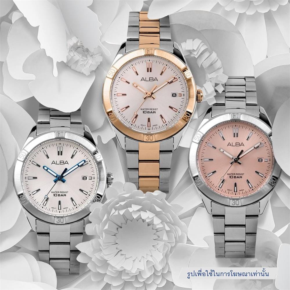 นาฬิกาข้อมือผู้หญิง ALBA รุ่น BOYISH AG8M97X ขนาด 35.5 มม. สีชมพูอ่อน