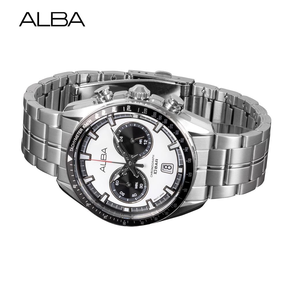 นาฬิกาข้อมือผู้ชาย ALBA รุ่น SIGNA A4B023X ขนาด 44 มม. สีขาว