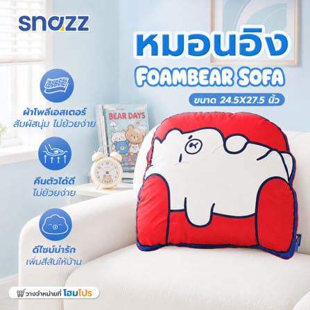 หมอนอิง SNAZZ FOAMBEAR SOFA 24.5x27.5 นิ้ว สีแดง_5