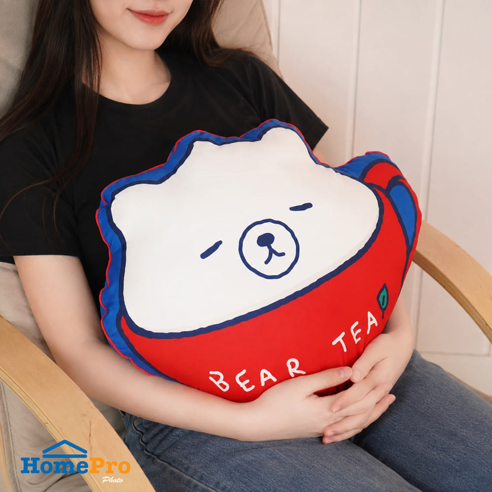 หมอนอิง SNAZZ FOAMBEAR TEA 18.5x20 นิ้ว สีแดง