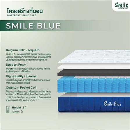 ที่นอน พ็อกเก็ตสปริง 6 ฟุต PICASSO SMILE BLUE_5