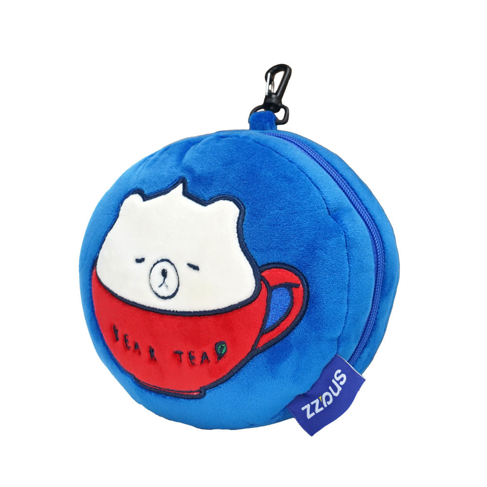 หมอนรองคอ พร้อมผ้าปิดตา SNAZZ FOAMBEAR TEA 6x6 นิ้ว สีน้ำเงิน