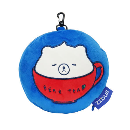 หมอนรองคอ พร้อมผ้าปิดตา SNAZZ FOAMBEAR TEA 6x6 นิ้ว สีน้ำเงิน